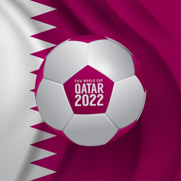 Vettore gratuito banner sul tema del campionato del mondo in qatar 2022