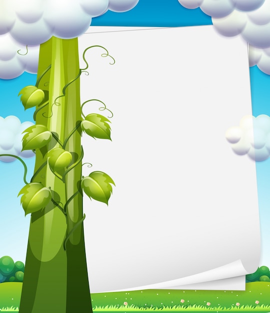 Free vector banner with beanstalk
