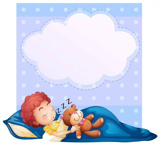 Banner with boy sleeping