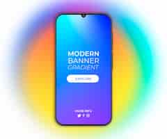 無料ベクター スマートフォン用グラデーション付きバナー