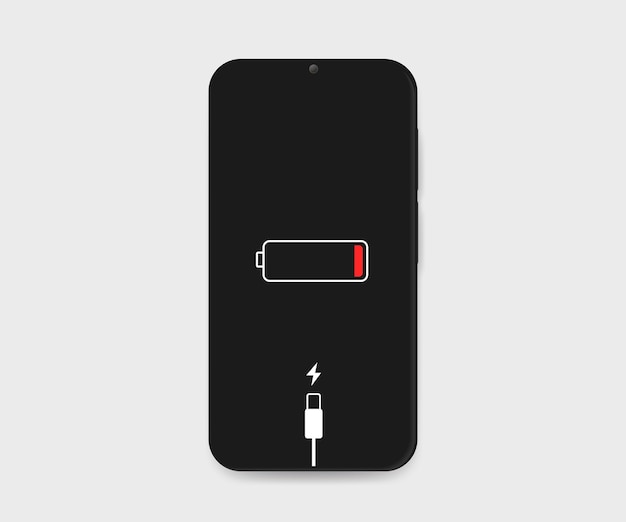 Free vector banner with phone charging black with flat icons