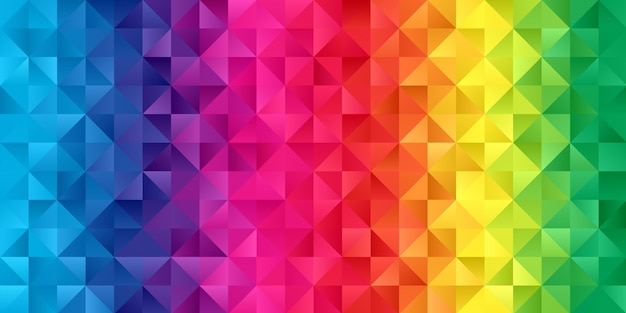 Banner with a rainbow coloured low poly design