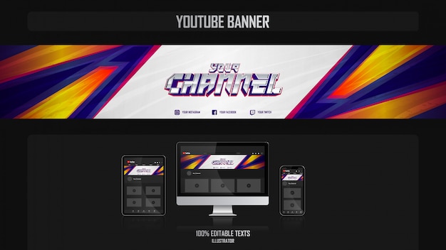 Download Free Youtube Header Template Premium Vector Use our free logo maker to create a logo and build your brand. Put your logo on business cards, promotional products, or your website for brand visibility.