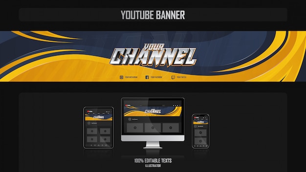 Download Free Banner For Youtube Channel With Gamer Concept Premium Vector Use our free logo maker to create a logo and build your brand. Put your logo on business cards, promotional products, or your website for brand visibility.