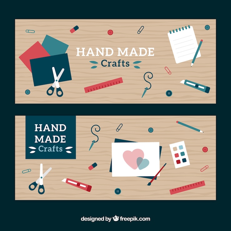 Free Vector banners about crafts