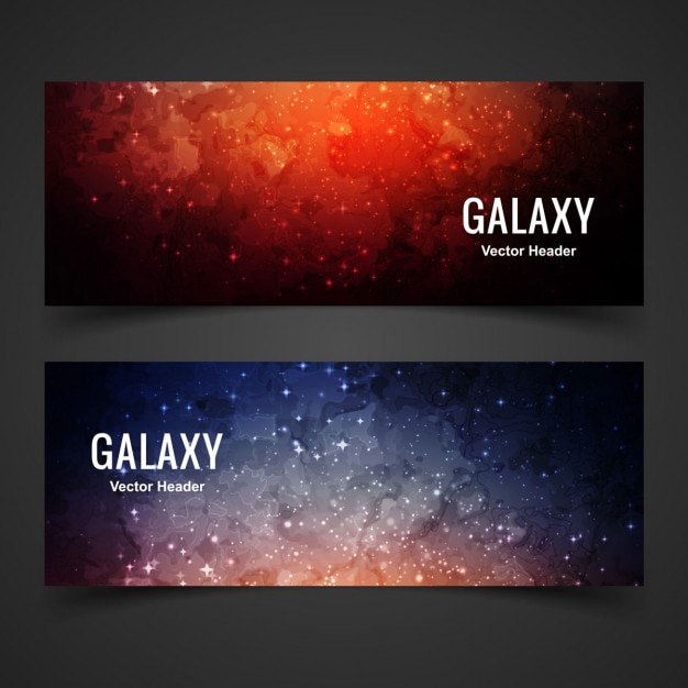 Vettore gratuito striscioni colorati galaxy