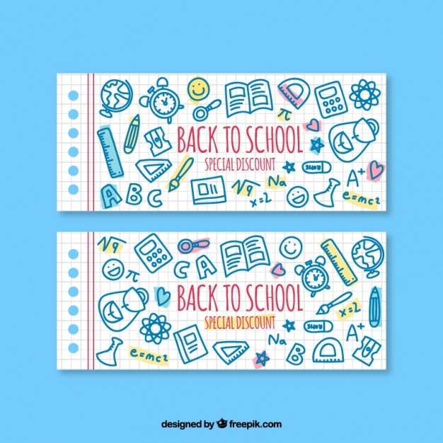 Banners for back to school with special discounts