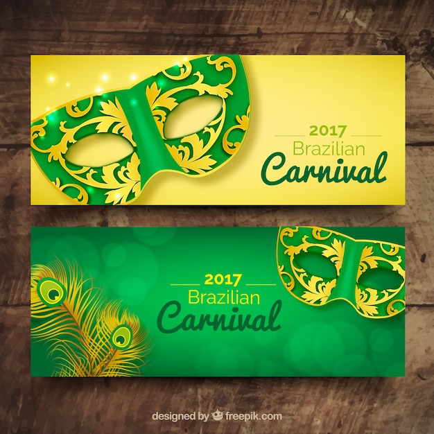 Banners of carnival ornamental masks