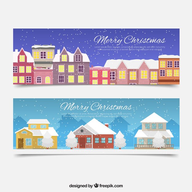 Banners of christmas cities