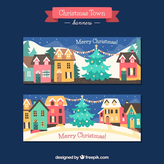 Banners of christmas cities