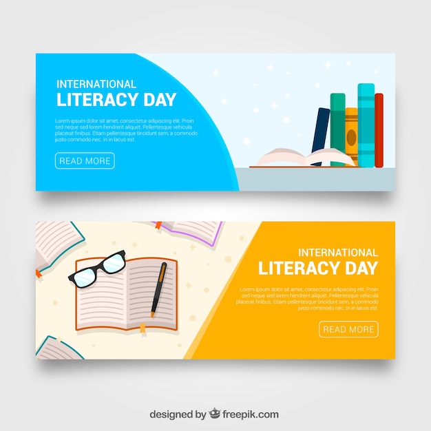 Banners of the international literacy day