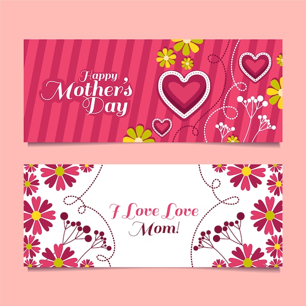 Free vector banners for mother's day