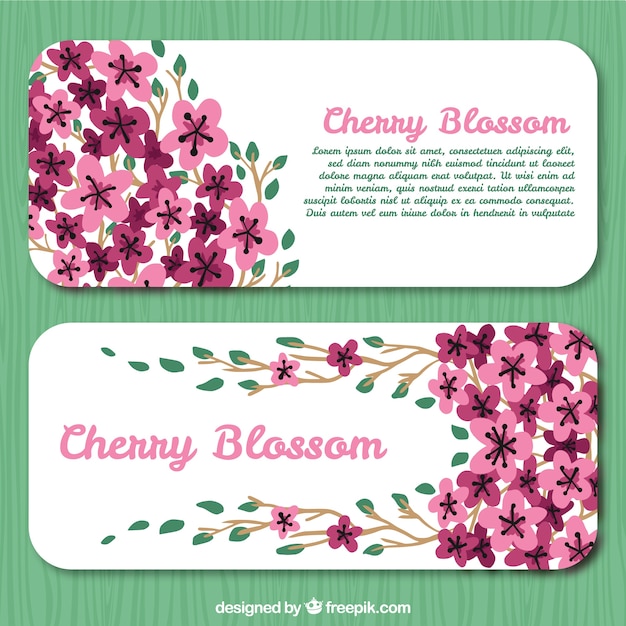 Banners of pretty cherry blossoms