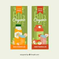 Free vector banners of organic juices