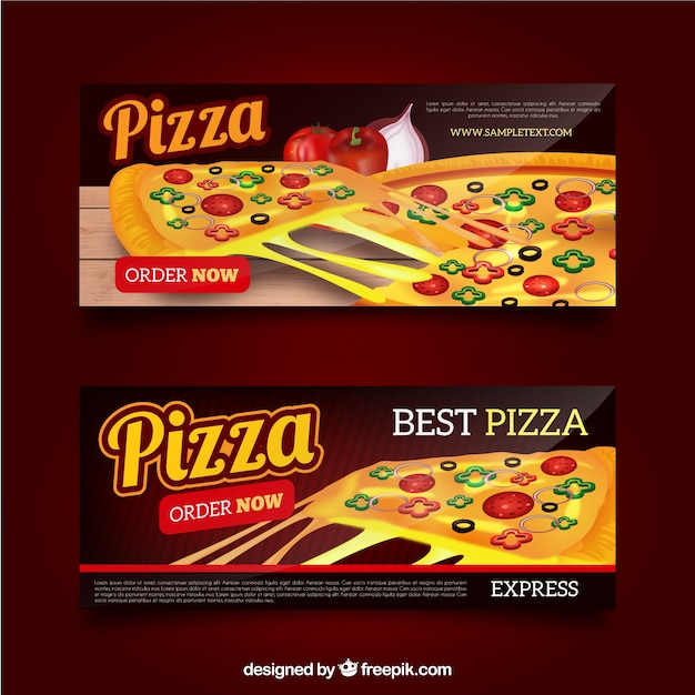 Banner pizza con il formaggio