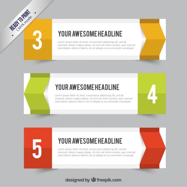 Free Vector banners set in abstract style