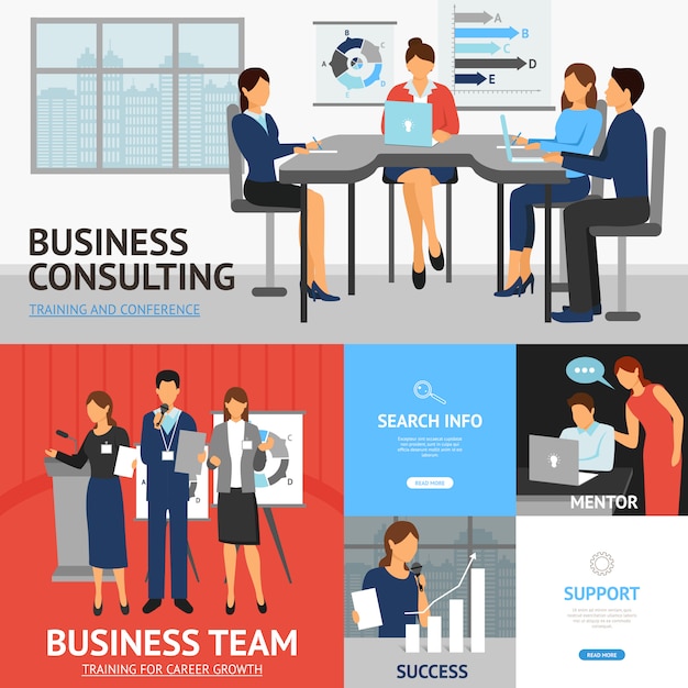 Banners set of business training