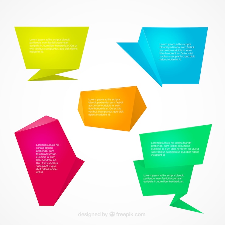 Free Vector banners shaped origami paper