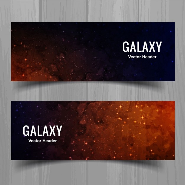 Vettore gratuito galaxy set banner