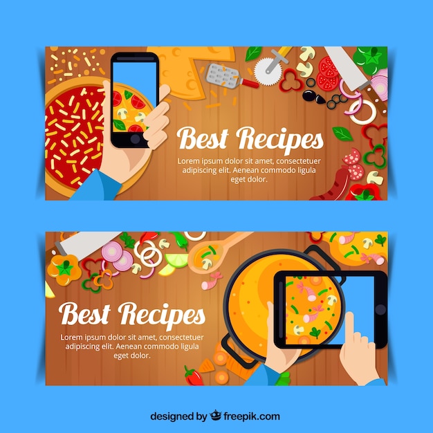 Banners of tasty recipes