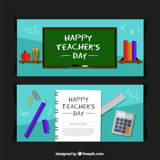 Free vector banners of teacher's day celebration