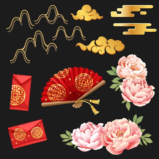 Free vector banners with 2021 chinese new year elements