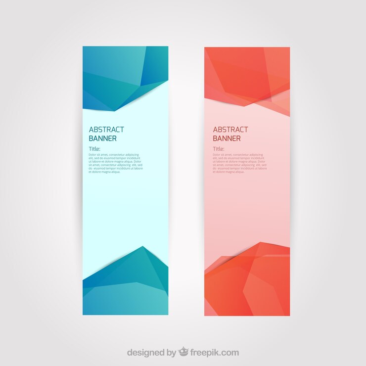 Free Vector banners with abstract polygons