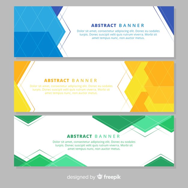 Banners with abstract shapes