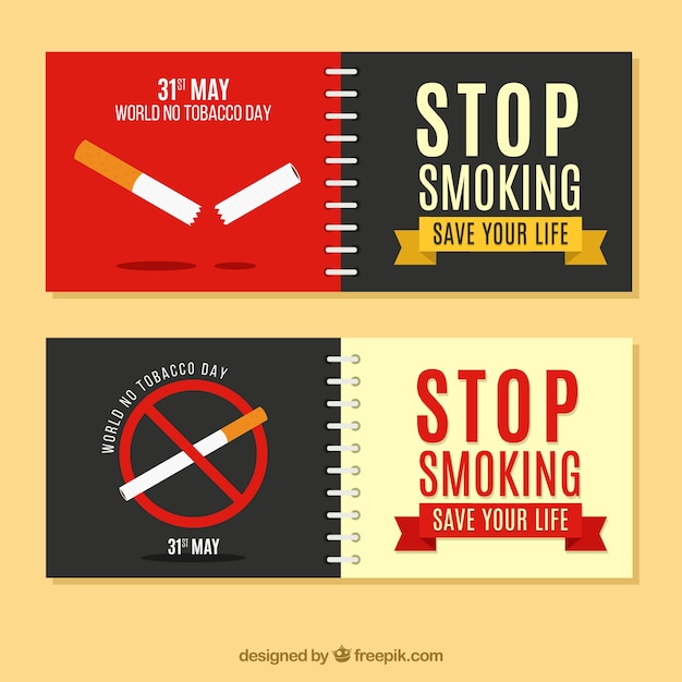 Banners with anti-smoking messages