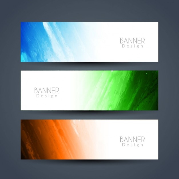 Free vector banners with colorful paints