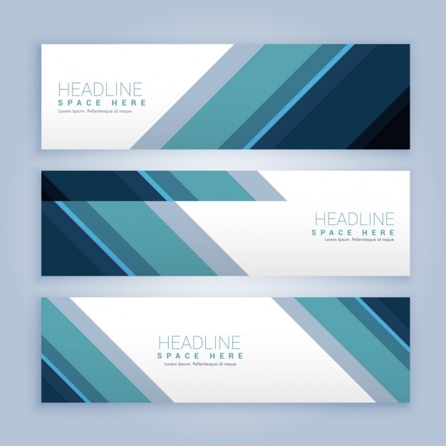 Free vector banners with elegant stripes