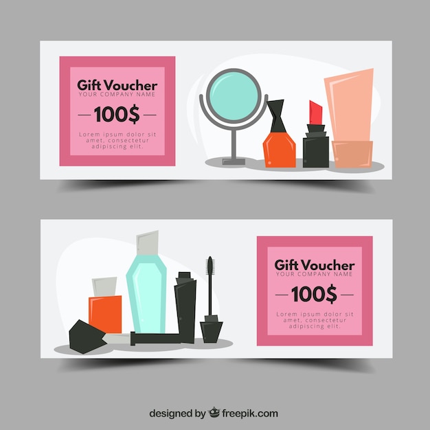 Free vector banners with flat make up elements