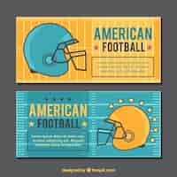 Free vector banners with football helmet
