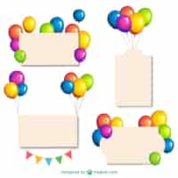 Free vector banners with glossy balloons