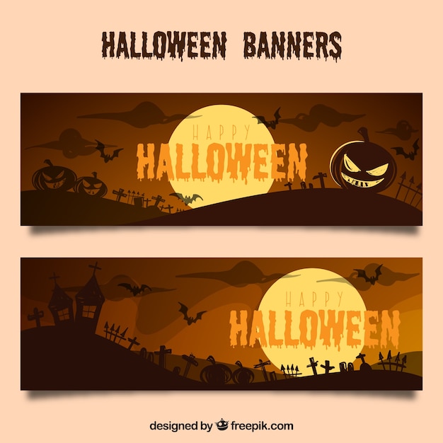 Баннеры с пейзажами Хэллоуина