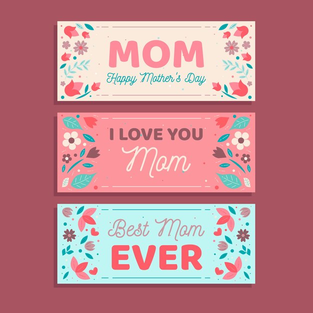 Banners with mothers day concept