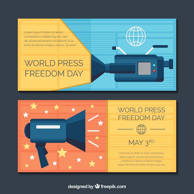 Free vector banners of the world press day