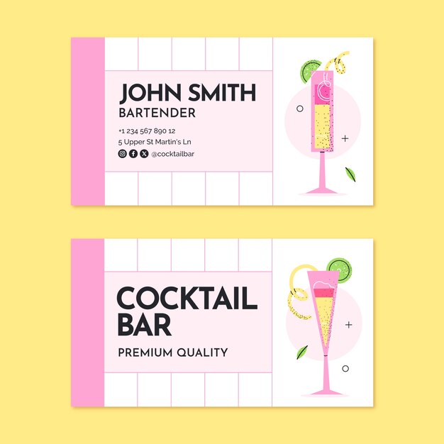 Free vector bar business card template