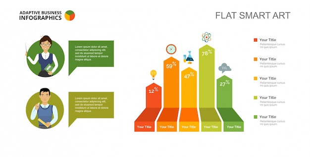 Free vector bar chart slide template