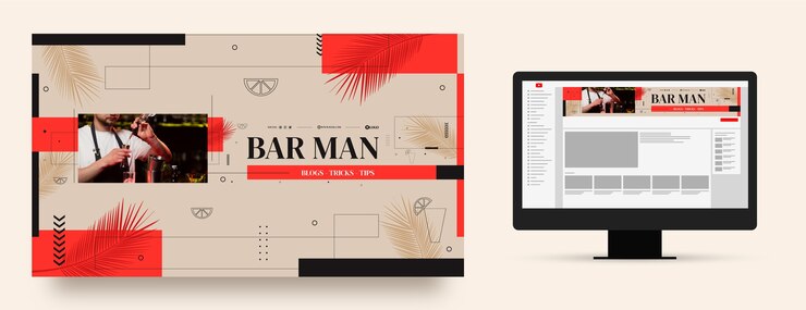 Free Vector bar man hand drawn youtube channel
