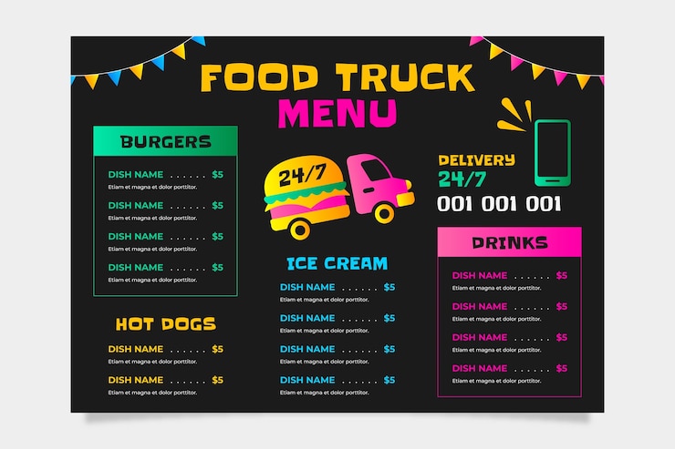 Free Vector bar menu design template
