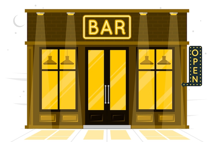 Free Vector bar outside concept illustration