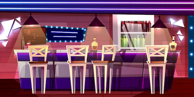 Free vector bar or pub counter illustration in night club or hotel interior cartoon