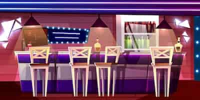 Free vector bar or pub counter illustration in night club or hotel interior cartoon