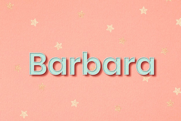 Free vector barbara female name typography vector