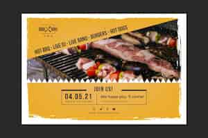 Free vector barbecue banner template