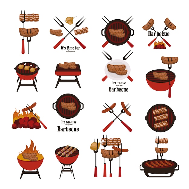 Free vector barbecue elements collection