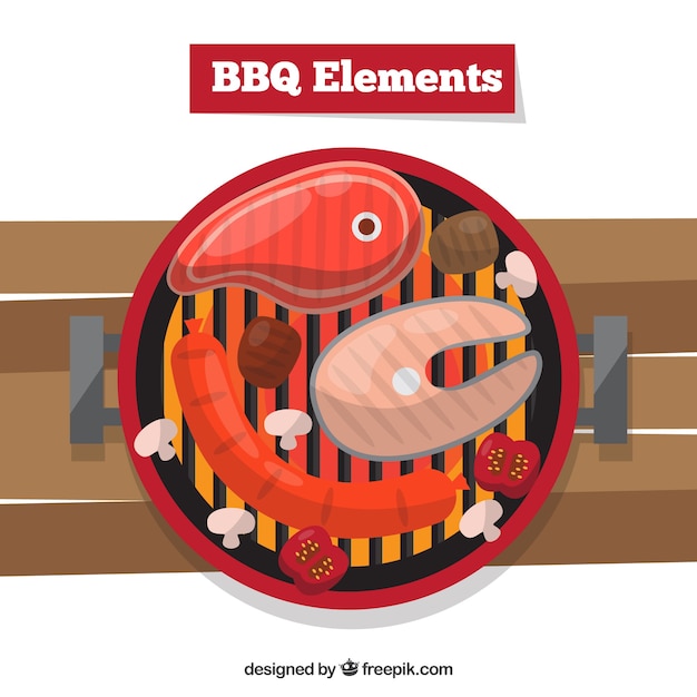 Free vector barbecue in flat design