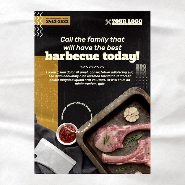 Free vector barbecue flyer template