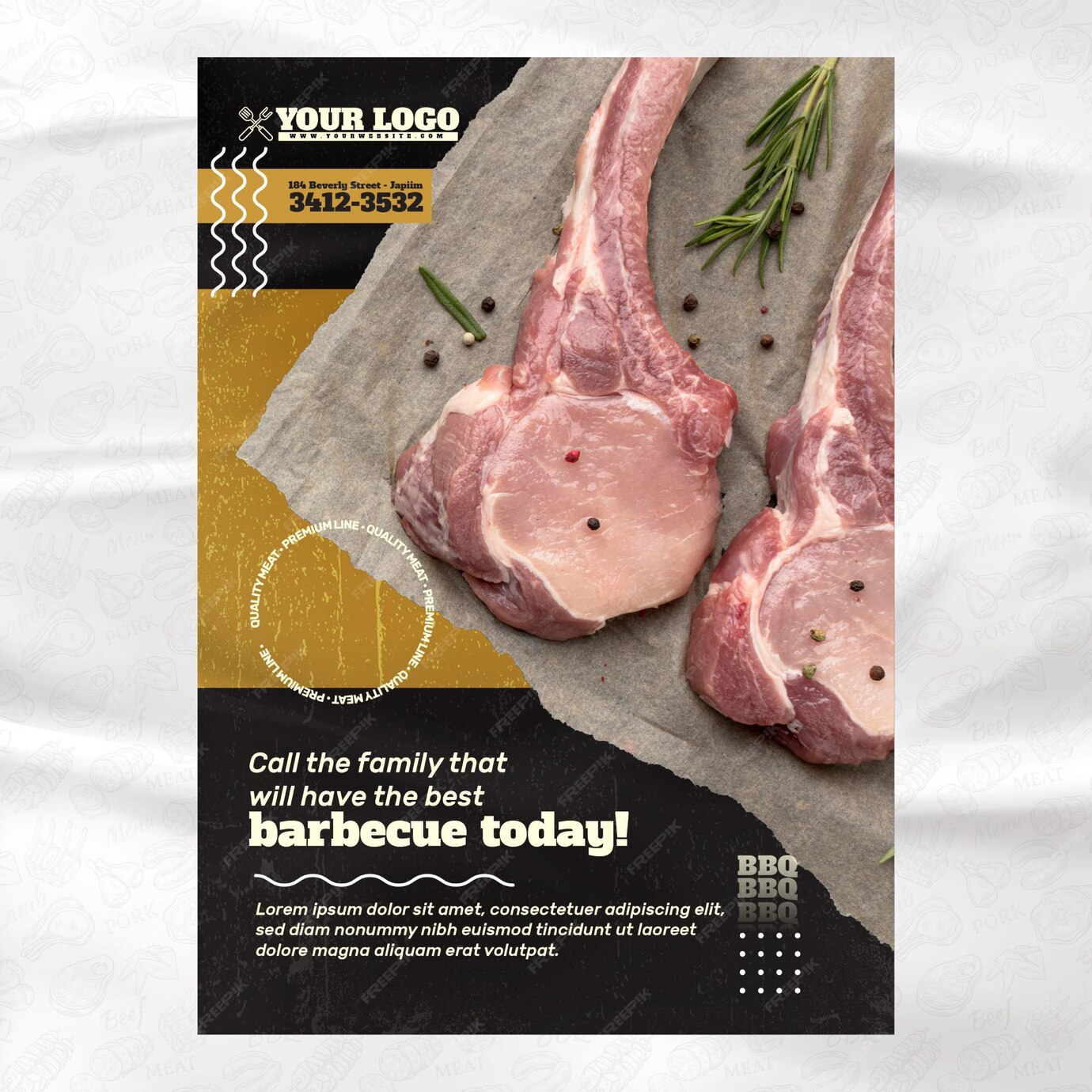 Free Vector Barbecue flyer template Free Vector Barbecue flyer template